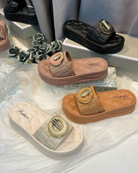 Fashion Women's Shoes Slide Slippers Platform High Heels PVC Slipper Casual Sandals Mules Made In PRC