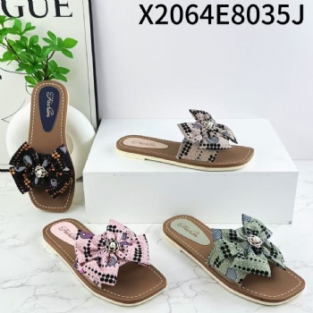 Ladies Flat Slippers PVC Sole Casual Women Designer Indoor Outdoor Slippers
