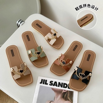 Designer Women PVC Shoes Slippers Lady Elegant Flat Comfortable Slippers